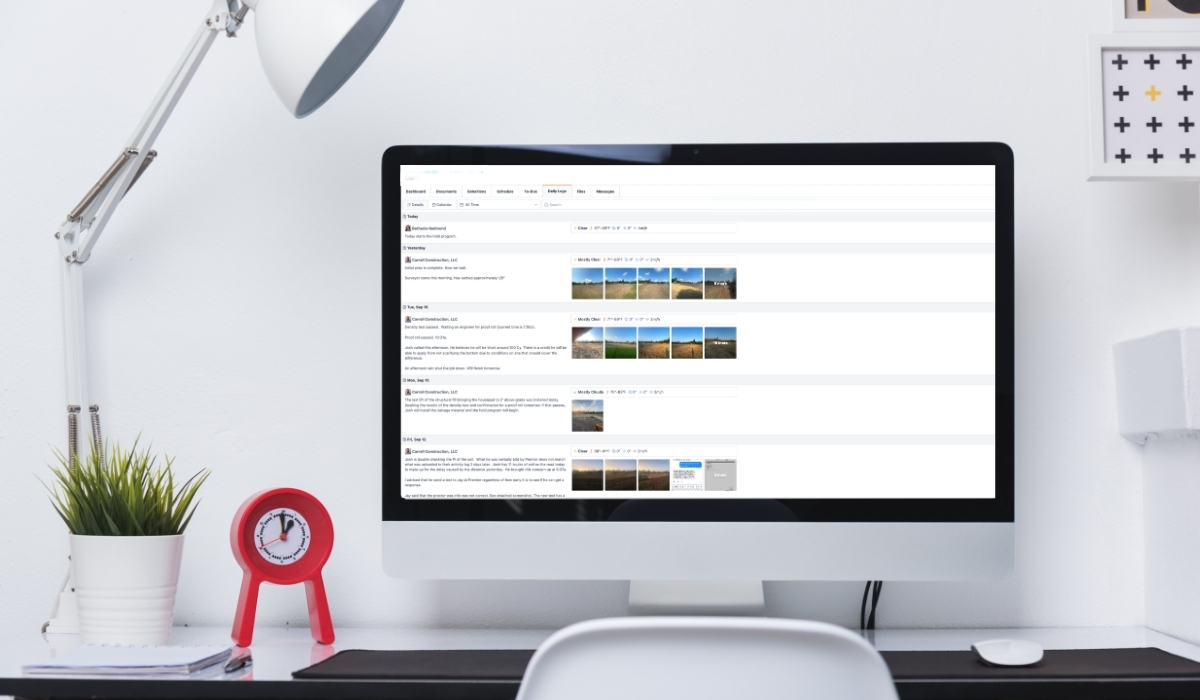 Builder project management software displayed on a computer screen – Carroll Construction