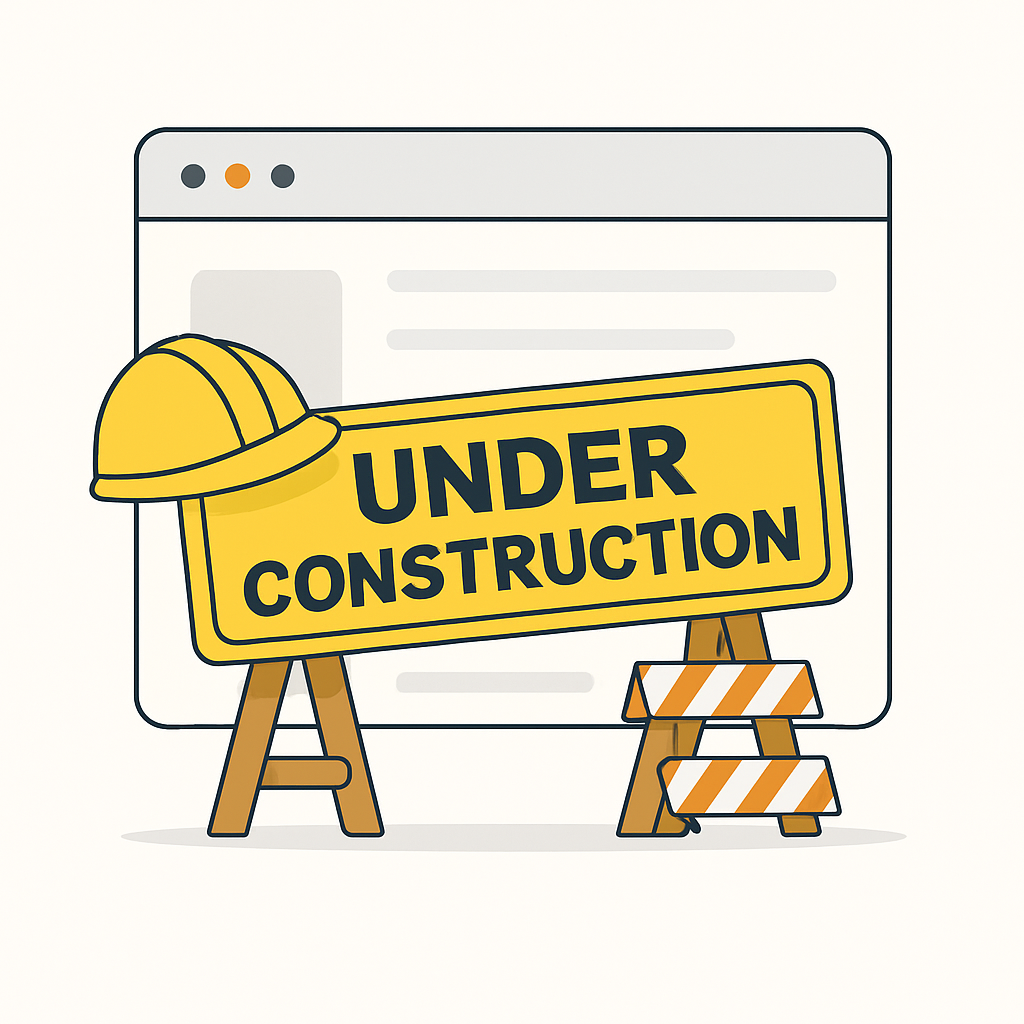 Under Construction Icon for Custom Home Learning Page