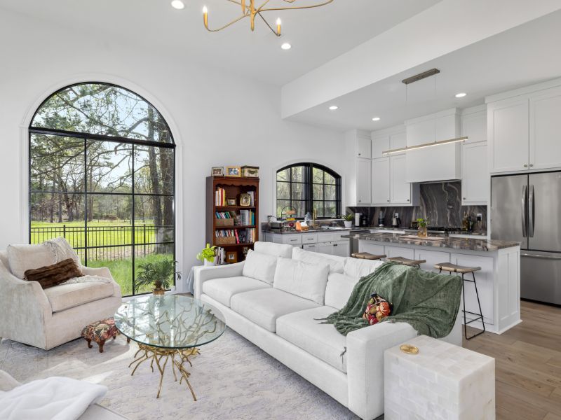 Example of an open floor plan that we build for a client in retirement who wanted an easily navigated, bright space.